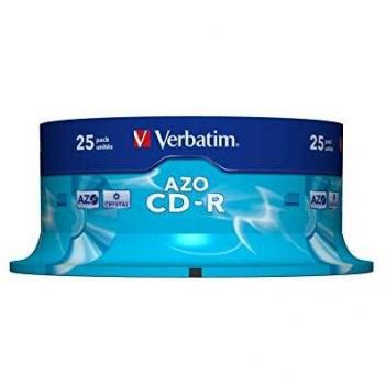 CD‑R Verbatim AZO Crystal 700 MB – Kit de 25 discos