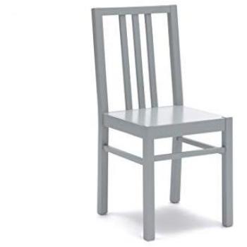 Mina, set da 2 sedie in legno laccato grigio chiaro