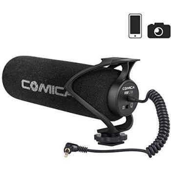 Richtmikrofon für Canon Nikon Sony Panasonic DSLR Camcorder Smartphone (Schwarz)