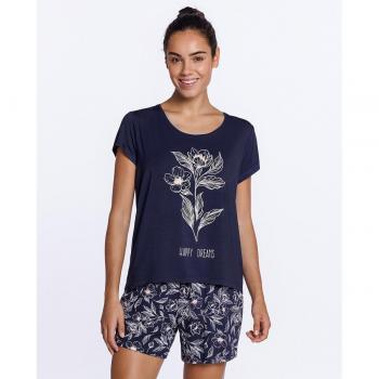 Pijama corto de modal estampado para mujer Punto Blanco