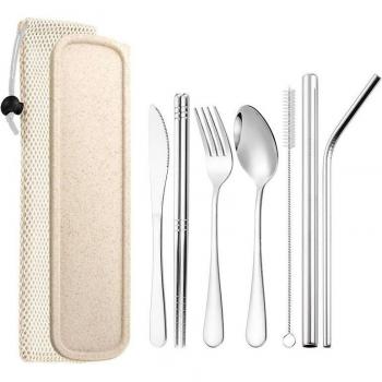 Portable 7-Piece Stainless Steel Utensil Set