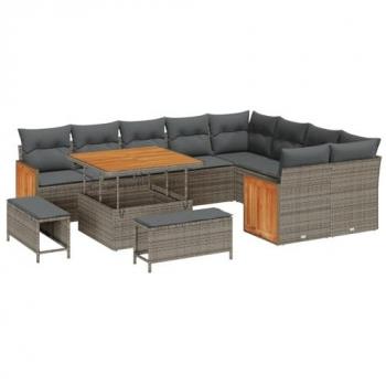 Set di divano esterno 12 pezzi grigio scuro