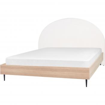 BELIANI Modern Super King Size 6ft Bed Upholstered Headboard White