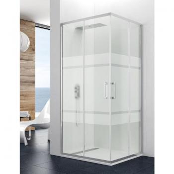 Mampara de ducha angular AllStone Titan 70x70 cm – con diseño serigrafiado