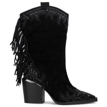 Alma en pena I240506 Botines cowboy para mujer en negro de piel