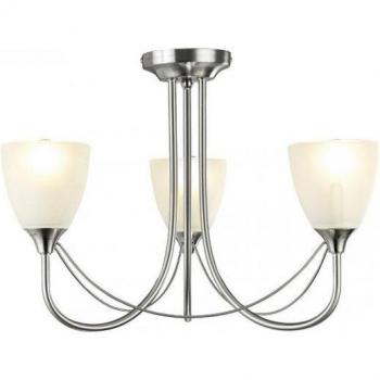 Cooper 3 Luci Soffitto Semi Filo – Nichel Satinato con Vetro Opalino