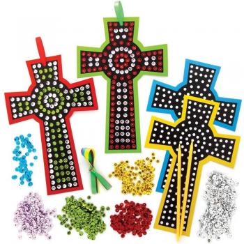 Cross Sequin Craft Decoration Kits (Pack of 5) Easter Crafts