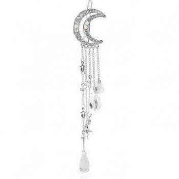 Moon Crystal Tassel Hair Clip for Women