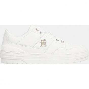 Tommy Hilfiger Sneaker, White, Size 10 US: Classic design with contrast detailing