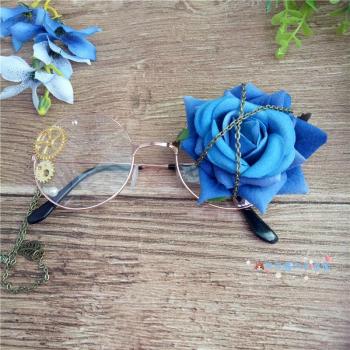 Gafas planas redondas estilo lolita rosa