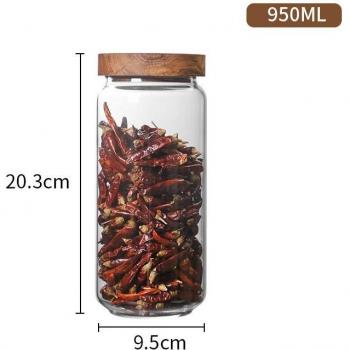 Bocaux hermétiques en verre avec couvercle en bambou 650ml