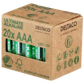 Deltaco Ultimate AAA Alkaliskt Batteri 20 st/fp