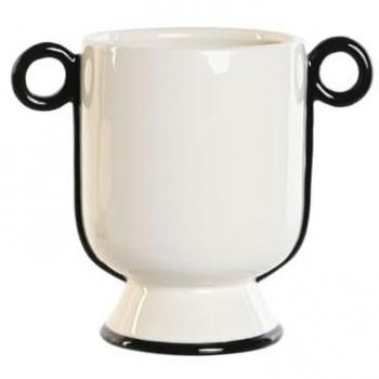 Home Esprit Bicolor Contemporary Ceramic Jar, 21 × 13 × 18 cm