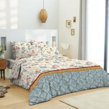Housse de couette réversible King Size Nature bleu 180 x 200 cm