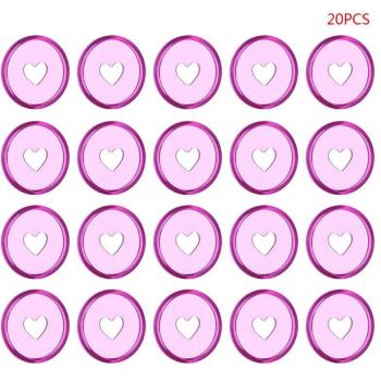 20pcs 35mm Transparent Heart-Shaped Binding Rings