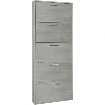Porta scarpe Slim con 5 ante a ribalta, legno FSC – 65x15x164 cm