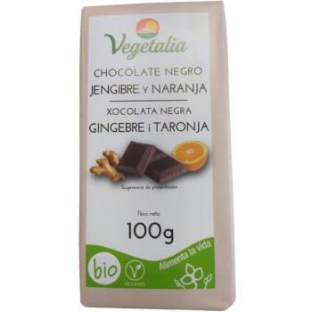 Vegetalia Chocolate Negro con Jengibre y Naranja 100 Gramos