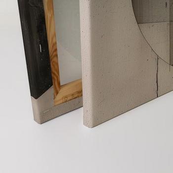 Abstrakte Leinwandkunst Beige Schwarz