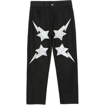 Jeans Rectos Retro con Bordado para Hombre y Mujer