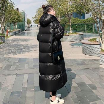 Parka épaisse à capuche en coton pour femme, coupe-vent, brillante, manteau long, ample, grande taille 4XL, vêtements d'hiver