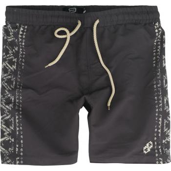 Bermuda da mare RED by EMP - pantaloni corti uomo nero con motivo azteco