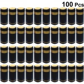 100pcs Wine Bottle Heat Shrink Capsules (Red)