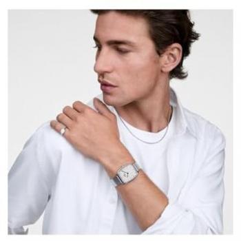 Daniel Wellington Marlon Horario con Cable de Lino Plata 32×36,3 mm
