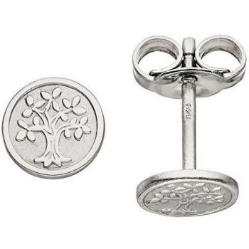 Jobo Lebensbaum Ohrstecker 925 Sterling Silber mattiert