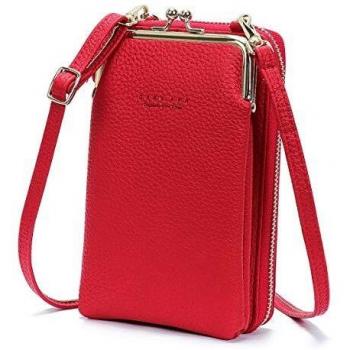 Handytasche Damen, Stilvolle Umhängetasche Frauen Geldbörse Kleine Crossbody Tasche PU Leder Portemonnaie Frauen mit Kartenfächer Mini Schultertasche für Handy unter 6,5'' (Blau)