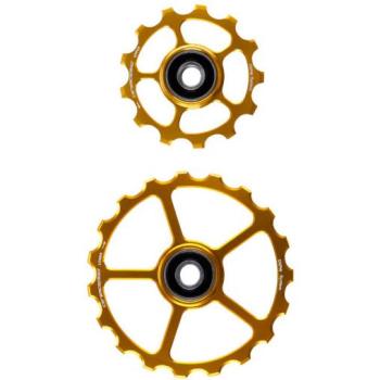 Set di Pulegge CeramicSpeed Bicicletta OSPW Alluminio Rivestito Nero Oro