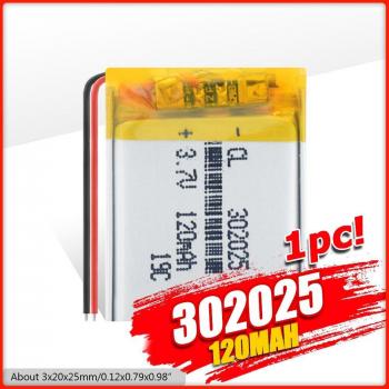 Pack batterie Li‑Poly 1/2/4x3,7 V 120 mAh 302025 PCM – adapté aux écouteurs MP3/MP4/MP5, Bluetooth, montre connectée