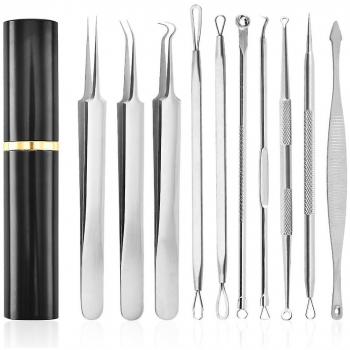 Set de Herramientas para Puntos Negros 10 Piezas - Removedor de Espinillas y Milia