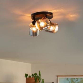 SmokeGlass 3‑Light WiFi Ceiling Lamp