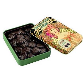 Chocolate Amatller Hojas Finas 70% Cacao Caja Metal Flor