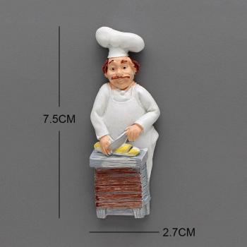 3D Kühlschrankmagnet Brotkoch Karikatur