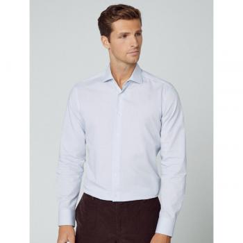 Hackett Camisa Hombre Microestampada Azul