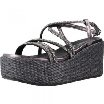 Sandalias Cafenoir modelo C1HN9003 con cuña de rafia negra