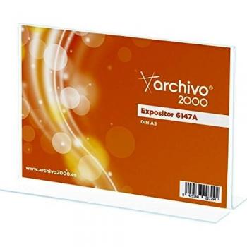Expositor sobremesa archivo 2000 premium con forma t poliestireno tamaño a5 horizontal dos caras