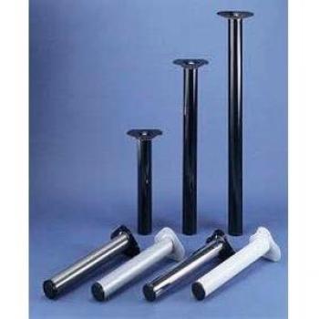HETTICH Gamba da tavolo cilindrica regolabile in acciaio grigio spazzolato, da 70 a 73 cm
