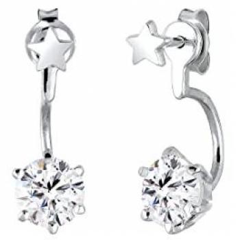 Elli Front-Back Sterne Kristalle Ohrringe 925 Silber