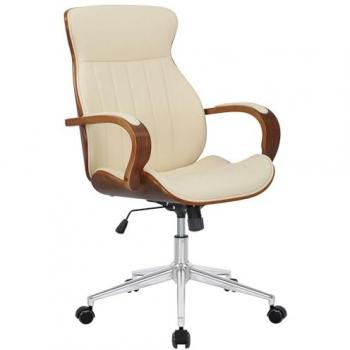 Fauteuil de Bureau Melilla Similicuir Noyer - Crème