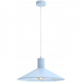 Suspension Ewilight Toscana E27 – abat‑jour métallique bleu, rosette