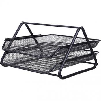 2-Tier Metal Mesh Desk Letter Tray