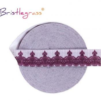 Cinta elástica de satén Bristlegrass, 2, 5 y 10 yardas, estampado de encaje francés