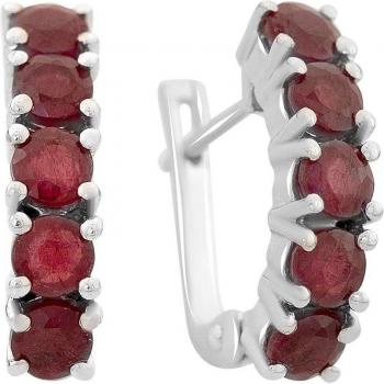 Natural Ruby Silver Earrings 4.15ct
