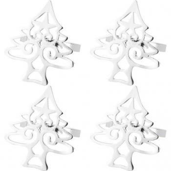 4pcs Christmas Tree Alloy Napkin Holders