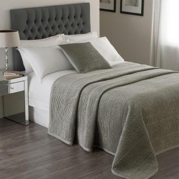 Paoletti Brooklands Bedspread - Silver Cotton, 265 cm x 265 cm