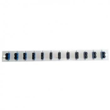 EFB Elektronik Bestückte Frontblende mit 12 x SC Duplex Kupplung vertikal, grau