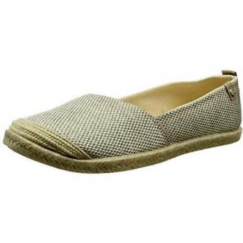 Beige Roxy Flora II Wedge Espadrilles for Women with Gold Cream GCR Details