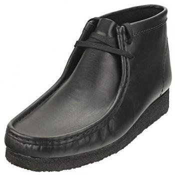 Botines de piel Wallabee negro Clarks para hombre (41.5)